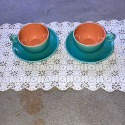 Pair of Italian Espresso Cups & Saucers