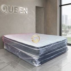 Queen Mattress Set PillowTop – Brand New –  Same Day Delivery Available 🚚