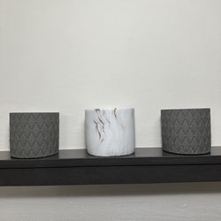 Gray White Marble Ceramic Pots 