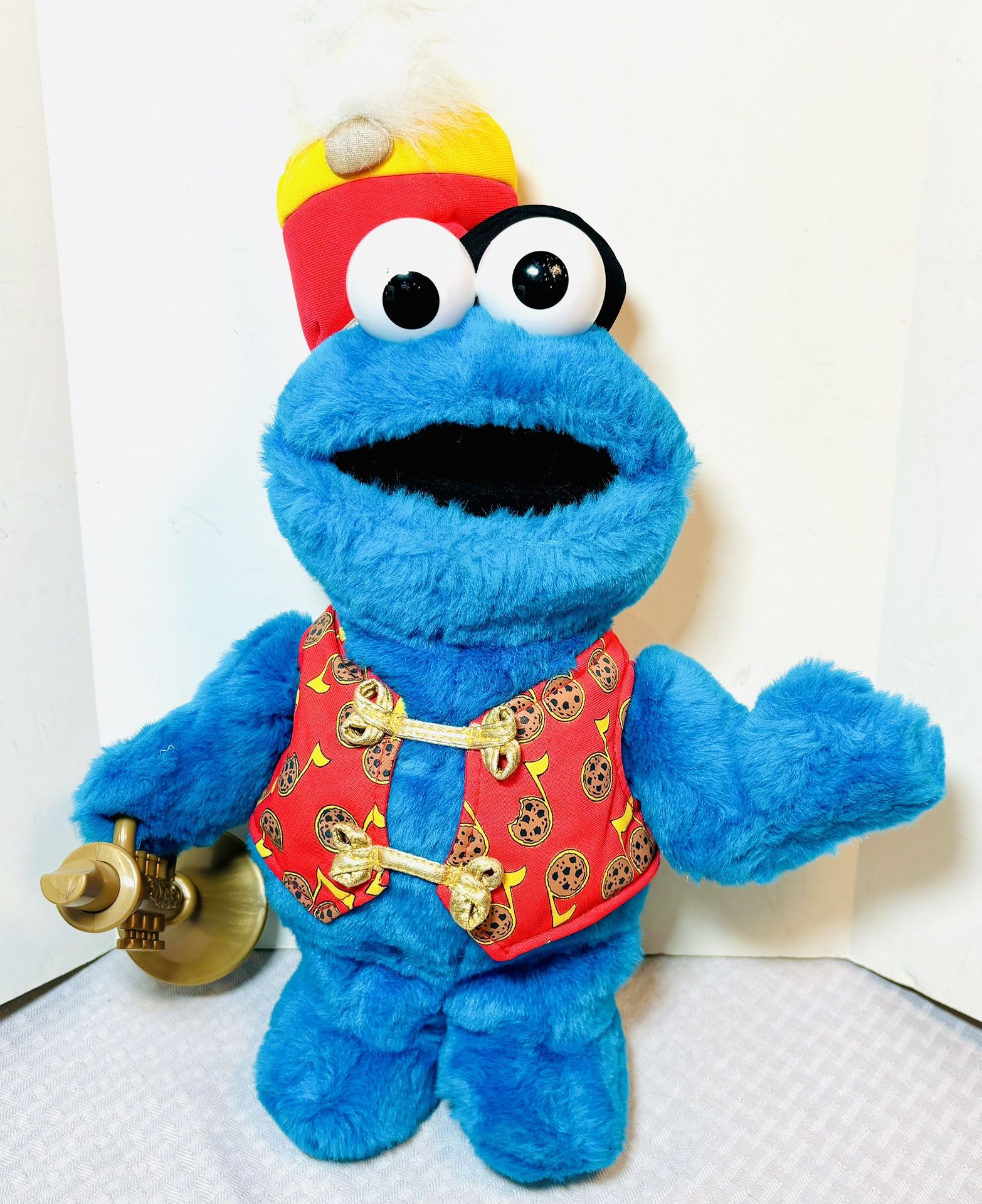 Vintage 1999 Tyco Trumpet Playing Cookie Monster Plush