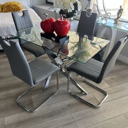 Modern dining set 4 chairs