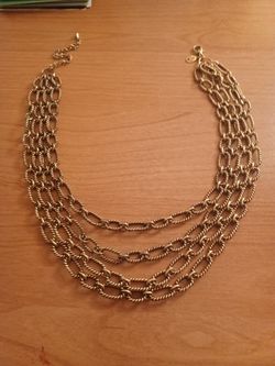 Premier Design  multi-strand gold tone necklace 
