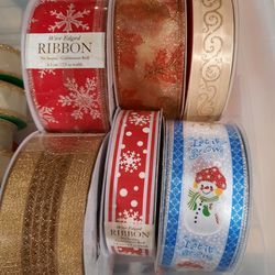Wired Ribbon - Over 80 Rolls, Various Widths /Lengths - Sold As Lot