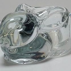 Vintage Crystal Clear Indiana Glass Company Rabbit/Bunny Votive Candle Holder 5”