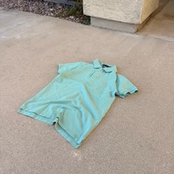Polo Ralph Lauren Classic Slim Fit Mint Green Peach Pony Polo Shirt Mens M