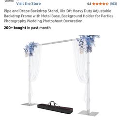 QoolFoto Pipe and Drape Backdrop Stand, 10x10ft 