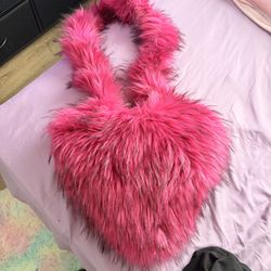 Fluffy Pink Crossbody Purse