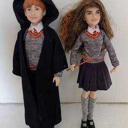 Harry Potter Hermione Granger & Ron Weasley Doll Lot