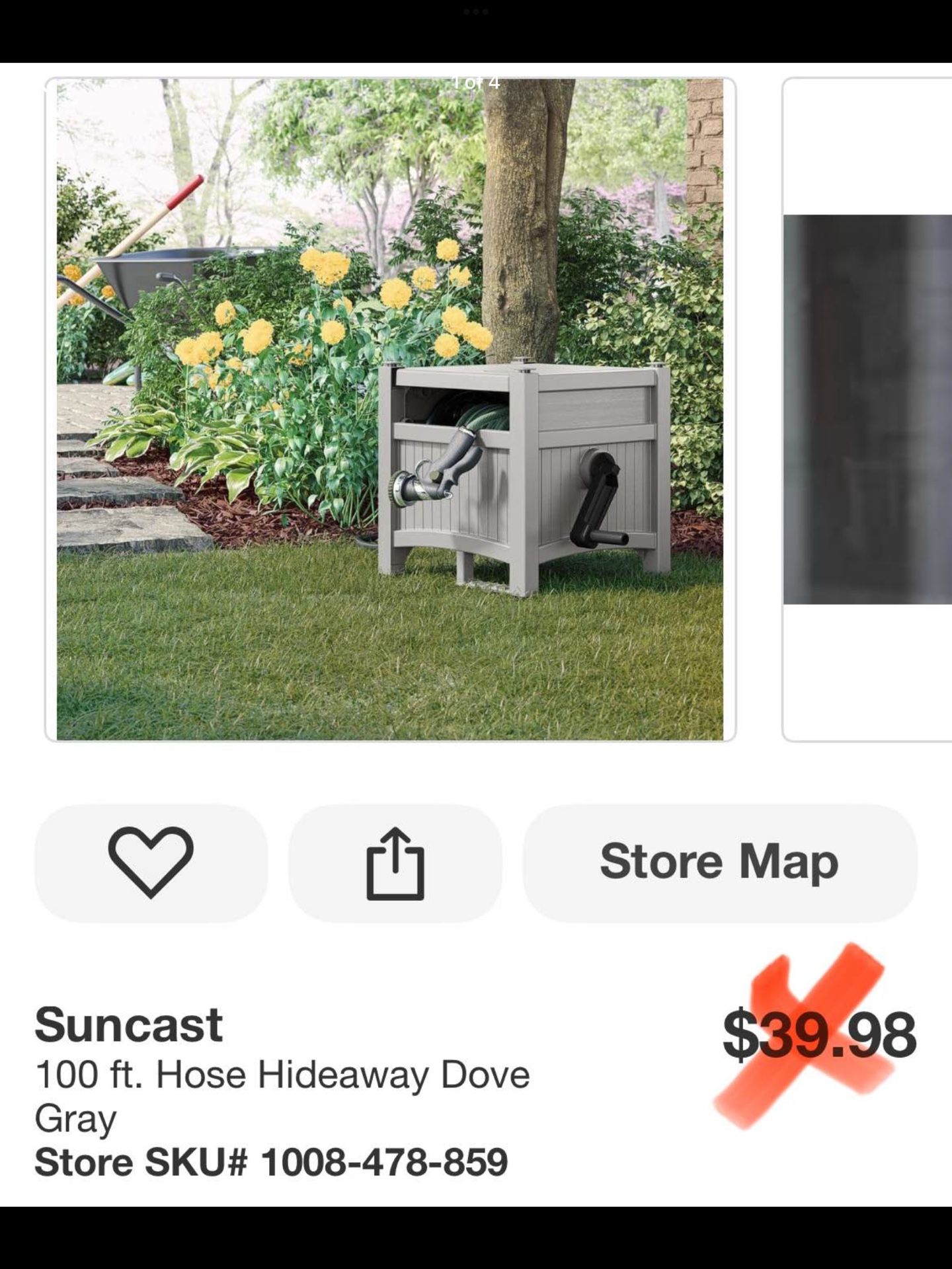 Suncast 100 ft. Hose Hideaway Dove Gray
