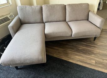 Light Gray L-Shape Sectional Sofa with Reversible Chaise