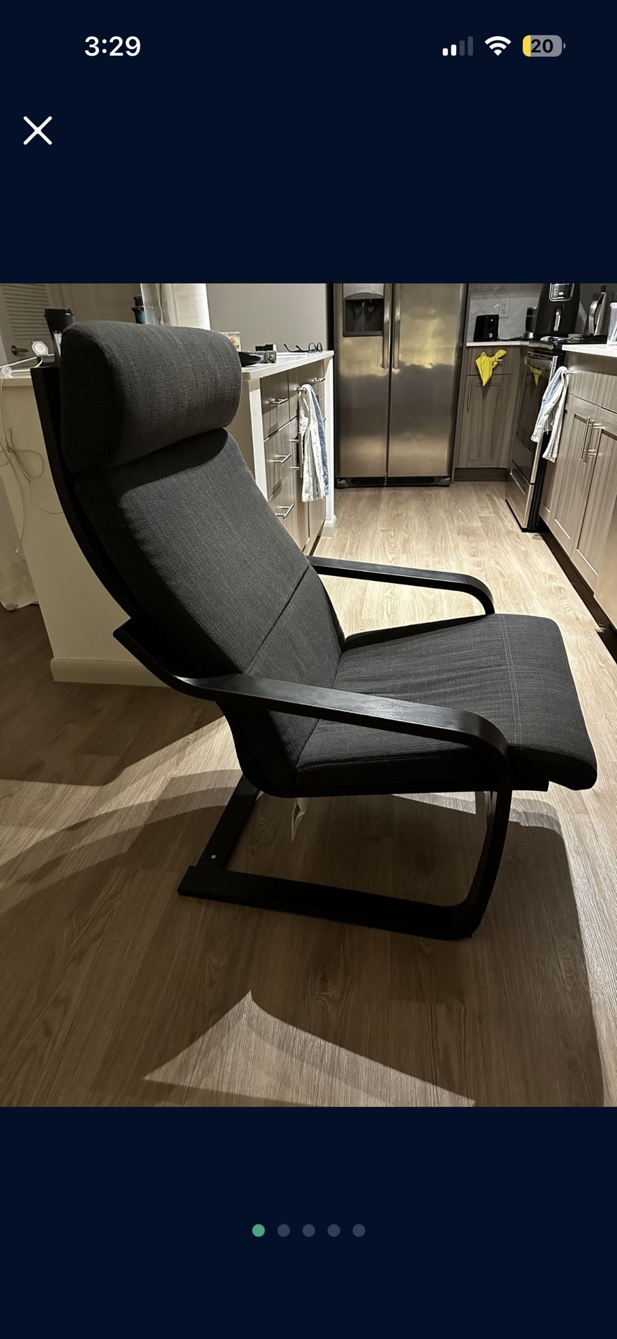 armchair- nice support for the neck