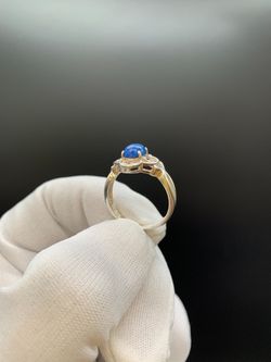 BLUE STONE SILVER RING #34447