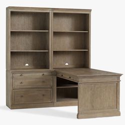 Pottery Barn Livingston Executive Desk - Filing Cabinet - Shelves