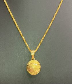 Basketball  pendant pendant goldtone necklace
