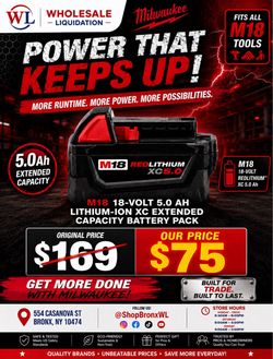 Milwaukee M18 RedLithium XC 5.0Ah Battery Pack