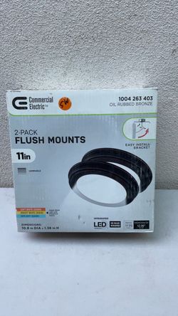 Commercial Electric 11in LED Flush Mount 2-Pack