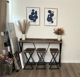 High Desk With 3 Chairs