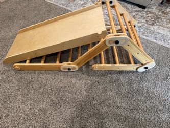 kids wooden slide and climbing frame