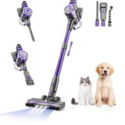 Lightweight Vacuum Cordless Rechargeable with Power Suction, Up to 35 Mins Runtime,Vacuum for Pet Hair, Carpets, Tile(Purple)