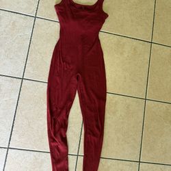 SKIMS CHRISTMAS EDITION COTTON RIB JUMPSUIT