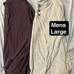 Mens Large Long Sleeve Shirts 2x$12
