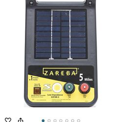 Zareba ESP5M-Z Solar Powered Low Impedance Electric Fence Charger - 5 Mile Lightning Electric Fence Energizer, Contain Animals and Keep Out Predators,