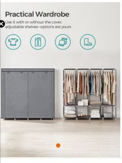 Portable Closet Clothes Wardrobe Organizer with Corver Clothing Rack