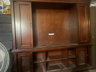 Cherry wood entertainment center 2 pc