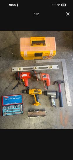 Assorted power tools and hand tools