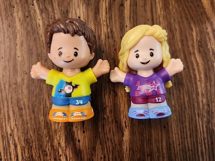 Lot of 2 Fisher-Price Little People Soccer Kids Toys