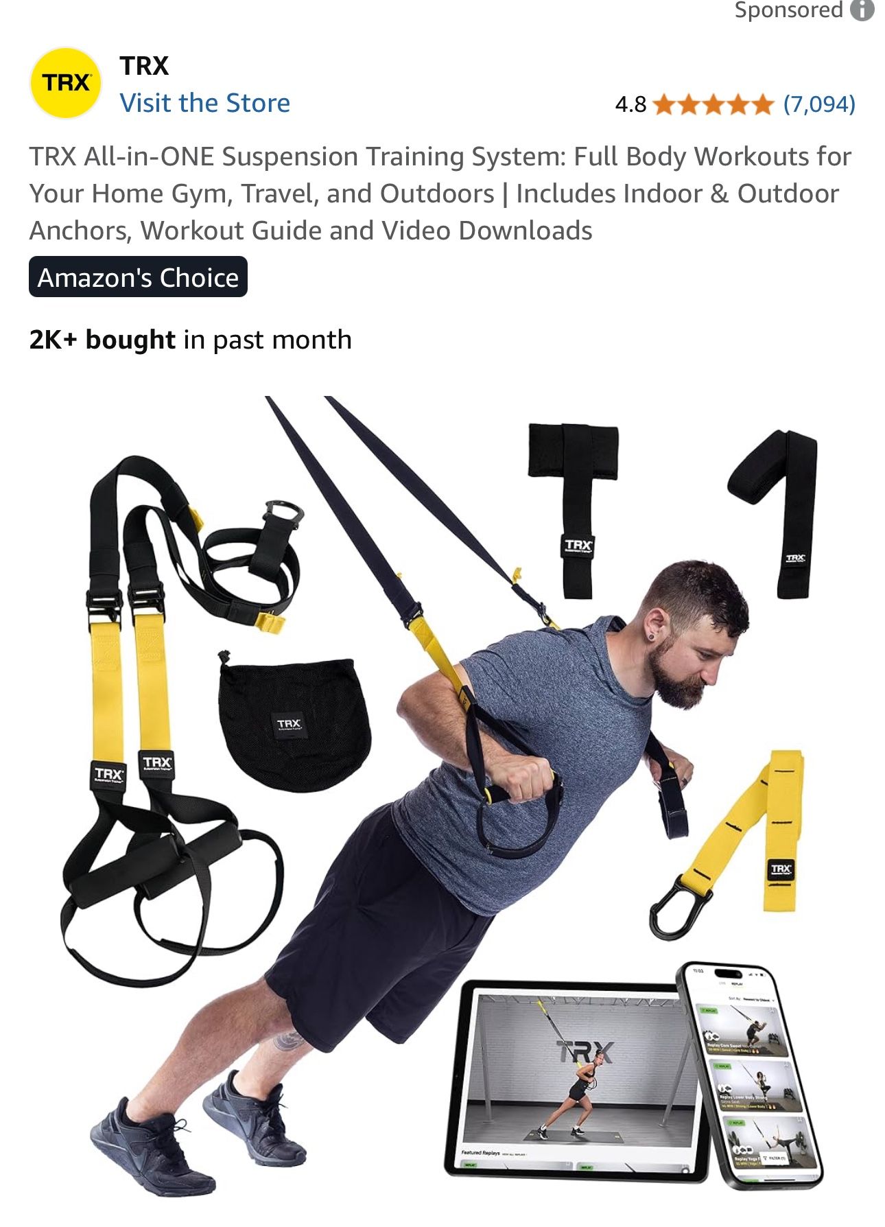 TRX All-in-ONE Suspension Training System: Full Body Workouts for Your Home Gym, Travel, and Outdoors