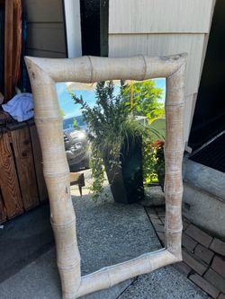 Large mirror bamboo frame