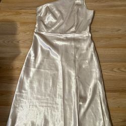 Birdy Grey Satin Yellow Gold Dress M