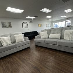 Gray Sofa & Loveseat 