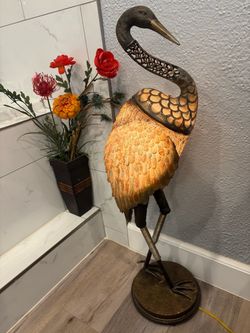 Crane Bird Floor Lamp Sculpture