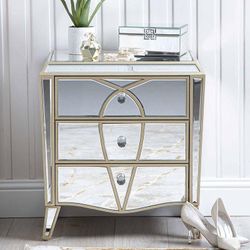 NEW NIGHTSTAND MIRROR GOLD