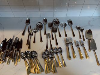 Yamazaki Patrick RAMONA Glossy Stainless 18/8 Flatware Japan 89 pc set