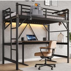 twin loft bed with mattress
