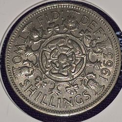 1963 Great Britain 2 Shillings Coin