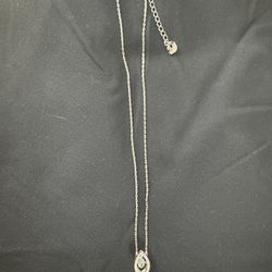 Swarovski necklace silver with light blue rhinestone New Never Used 