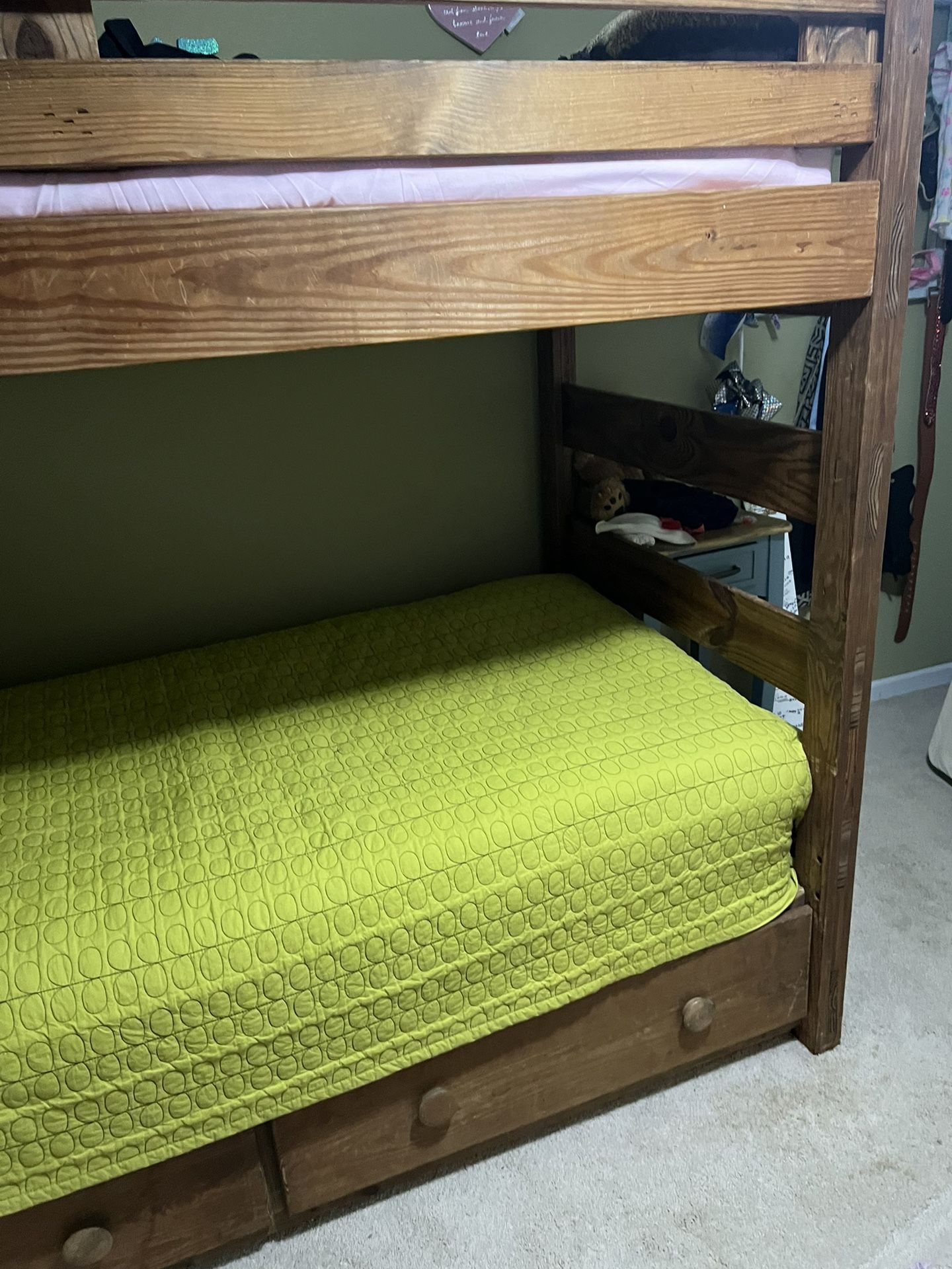 Solid Wood Bunk Bed W/drawers