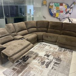 Brown Sectional Sofa With Reclining Seats