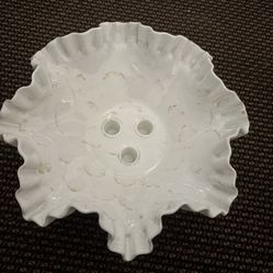 White Ceramic Fenton Milk Glass Hobnail Base/Bowl.