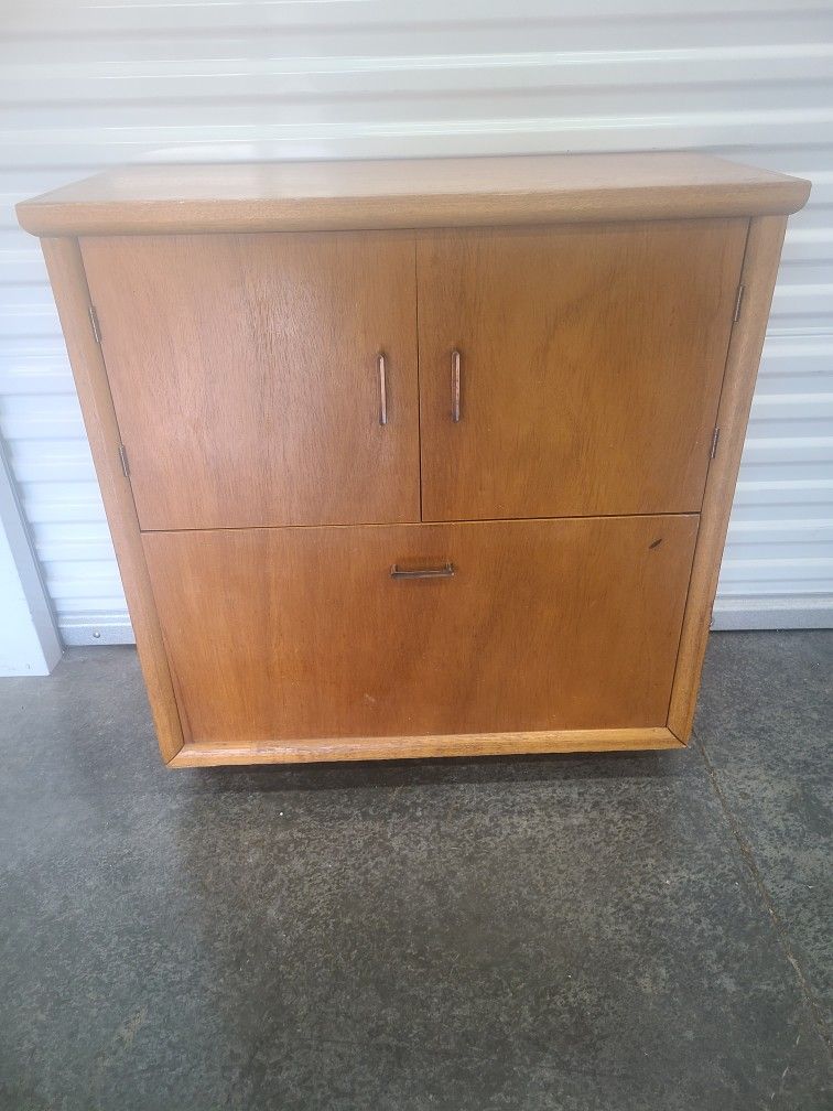 Vintage Mid Century Solid Wood Cabinet