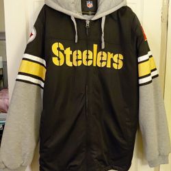 Vtg (NOS) Pittsburgh Steelers Hoodie Jacket XL G-lll Apparel 