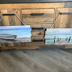 Beach Nautical Wall Hangings 24” x 12”