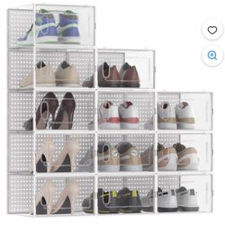 Shoe Storage Box Organizer for Closet, Versatile Clear