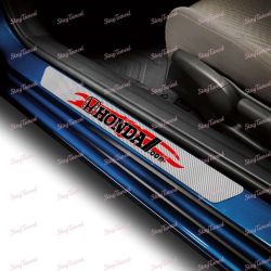 4PCS Carbon Fiber Car Door Scuff Sill Cover Panel Step Protector For HONDA NEW -(3-SDSR-HONDA-SL