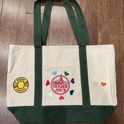 Trader Joe Canvas custom made large tote new