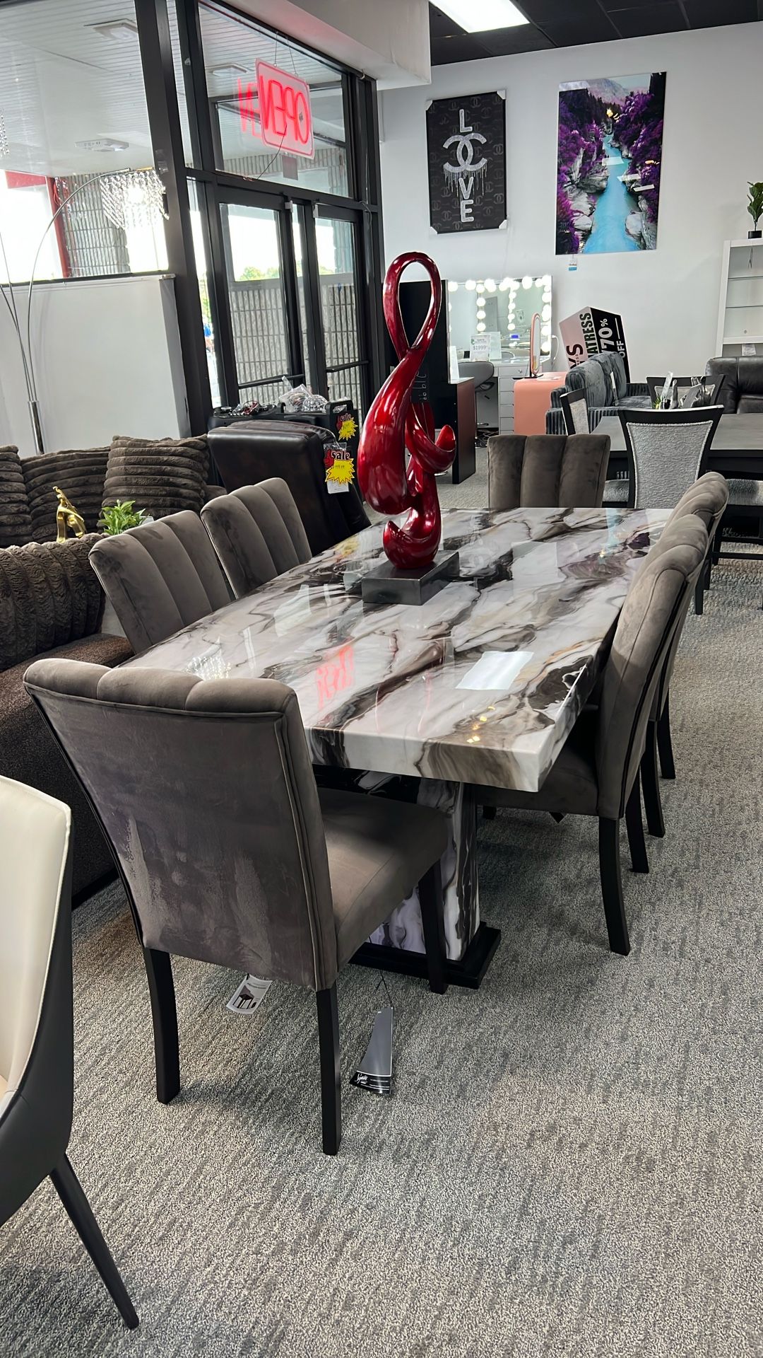 Faux Marble Dining Table